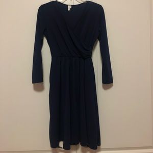 XL Navy blue surplice dress